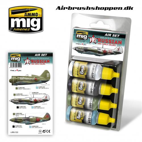 A.MIG 7222 VVS WWII RUSSIAN EARLY AIRCRAFT SET 4x17 ml